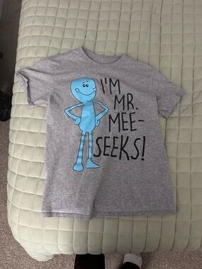 Kids Gray Short-Sleeve Mr. Meeseeks Graphic Tee